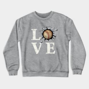 I Love Baseball LOVE Breakout Ball Crewneck Sweatshirt